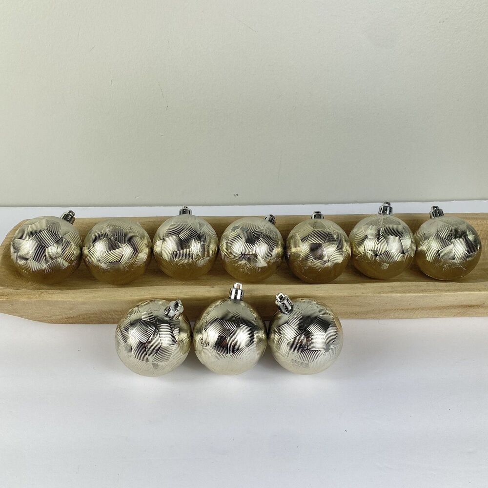 Christmas Ball Ornament Silver Textured Pattern Contemporary Matrix Space Set 10